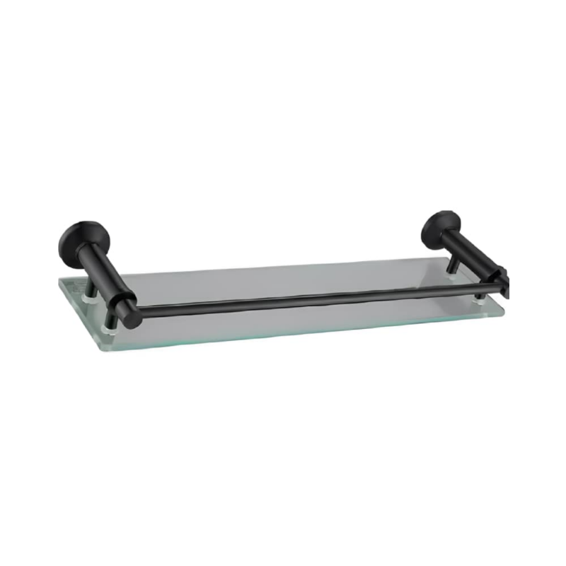 bathroom accessories set with towel bar, glass shelf, soap basket, tumbler holder, towel ring and toilet paper holder