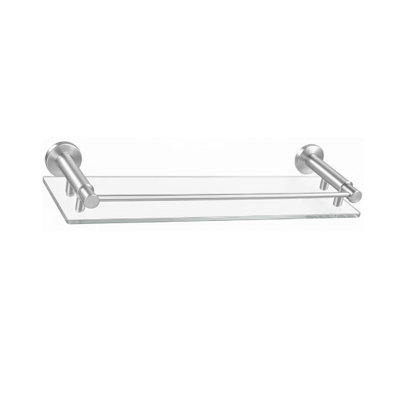 bathroom accessories set with towel bar, glass shelf, soap basket, tumbler holder, towel ring and toilet paper holder