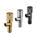 Premium chrome Angle Valve with knurled control and threaded side outlet for bathroom and sanitary plumbing