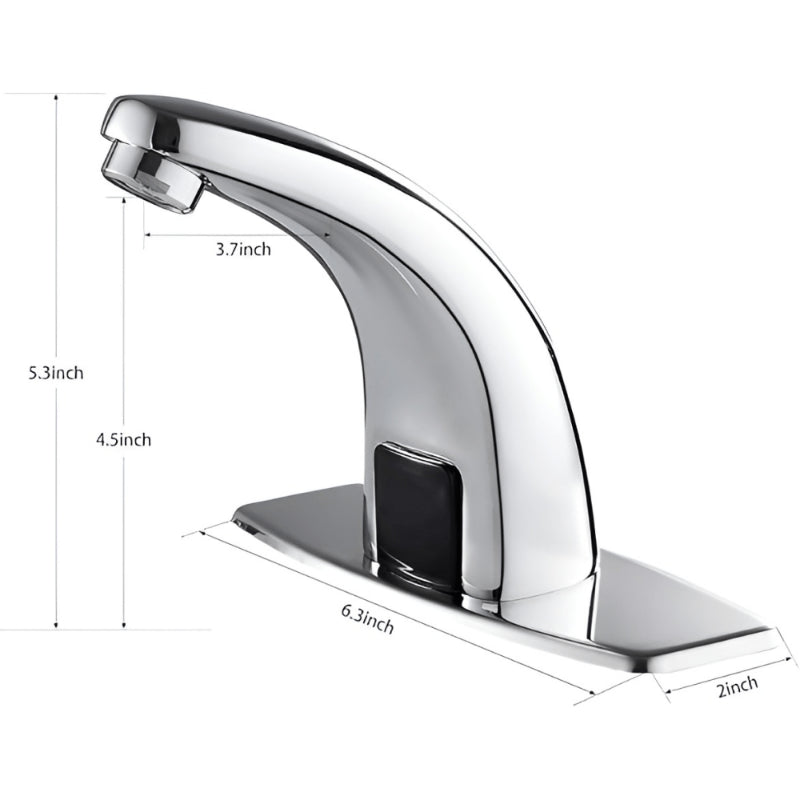 automatic sensor bathroom basin faucet with chrome finish and touchless water operation