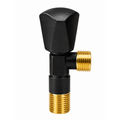 Brass valve with threaded plumbing connections for bathroom and kitchen water supply.