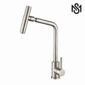 Modern stainless steel high arc kitchen sink faucet with side handle