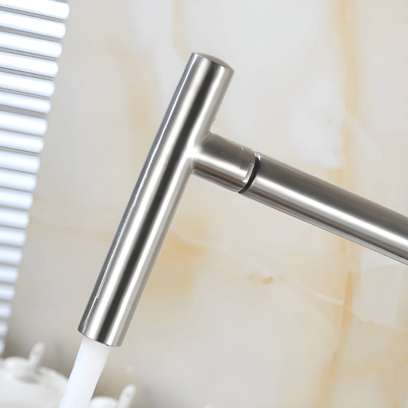 Modern stainless steel high arc kitchen sink faucet with side handle