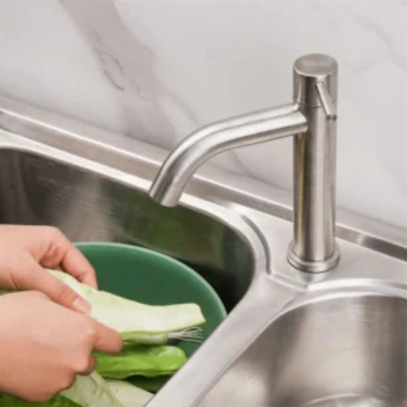 Modern Long Neck Single Line Faucet with a high-arch curved spout and single top-lever handle