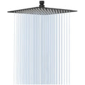 Black square rainfall shower head with multiple spray nozzles