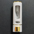 White and gold wall mounted liquid soap dispenser with transparent reservoir