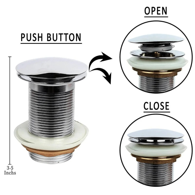 Premium Universal Pop-Up basin waste drain for bathroom wash basin with durable threaded metal body