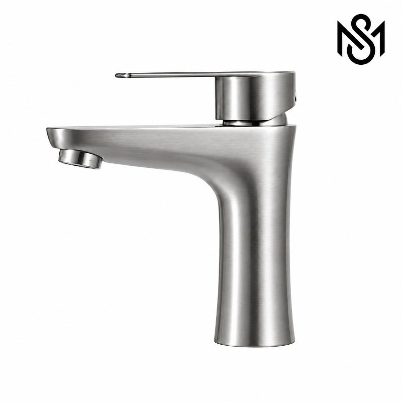 modern single handle stainless steel bathroom basin faucet