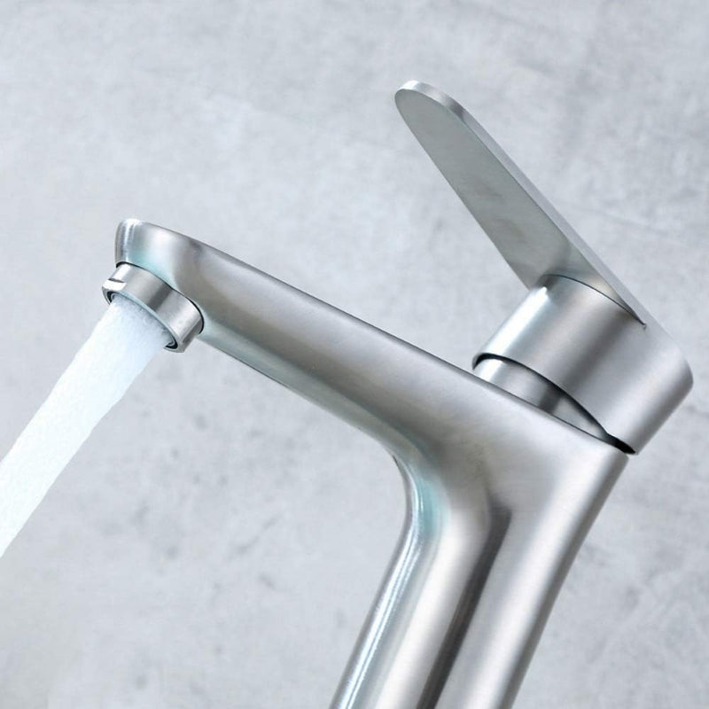 modern single handle stainless steel bathroom basin faucet
