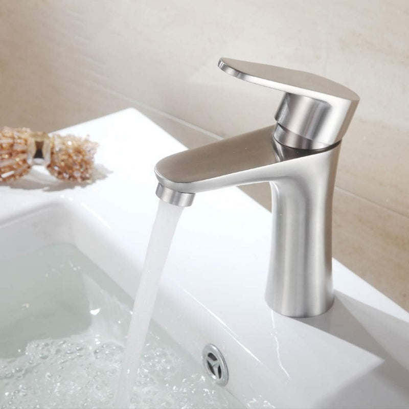 modern single handle stainless steel bathroom basin faucet