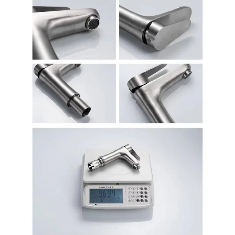 modern single handle stainless steel bathroom basin faucet