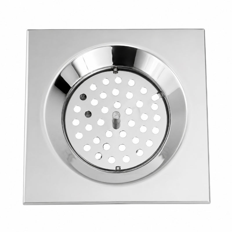 stainless steel bathroom floor drain with perforated removable cover