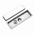 Stainless steel rectangular floor drain with removable cover and circular drainage outlet for bathroom and shower